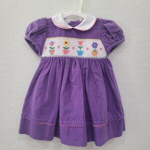 Baby Girl Corduroy Dress – Purple, 6M, One Piece